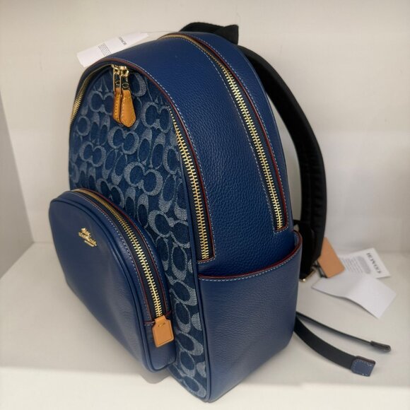 coach Court Backpack In Signature Denim cz778 main image 5